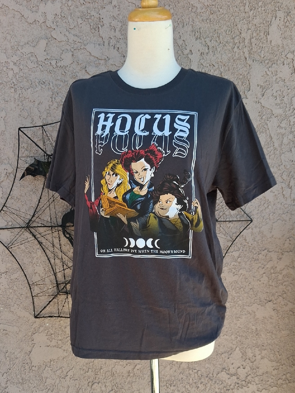 Disney Hocus T-Shirt in Black with Red, Yellow, Green Accents